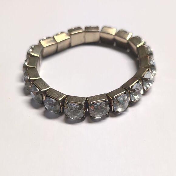 364 Chunky Gold Crystal Rhinestones Stretch Bracelet‎ - Picture 3 of 4